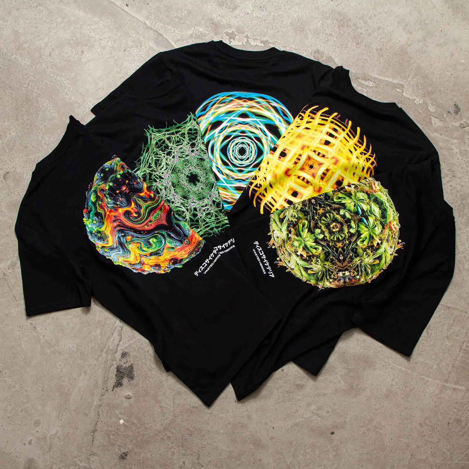 043 Disco Psychedelia Back Print - Tshirt - Black