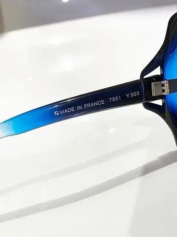 1980s YVES SAINT LAURENT BLUE CLEAR OVERSIZED SUNGLASSES