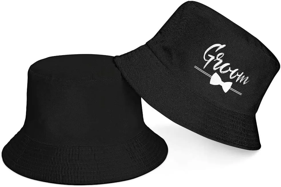2 Pack Couple Bucket Hats Summer Travel Beach Sun Hat Outdoor Mr Mrs Cap Unisex