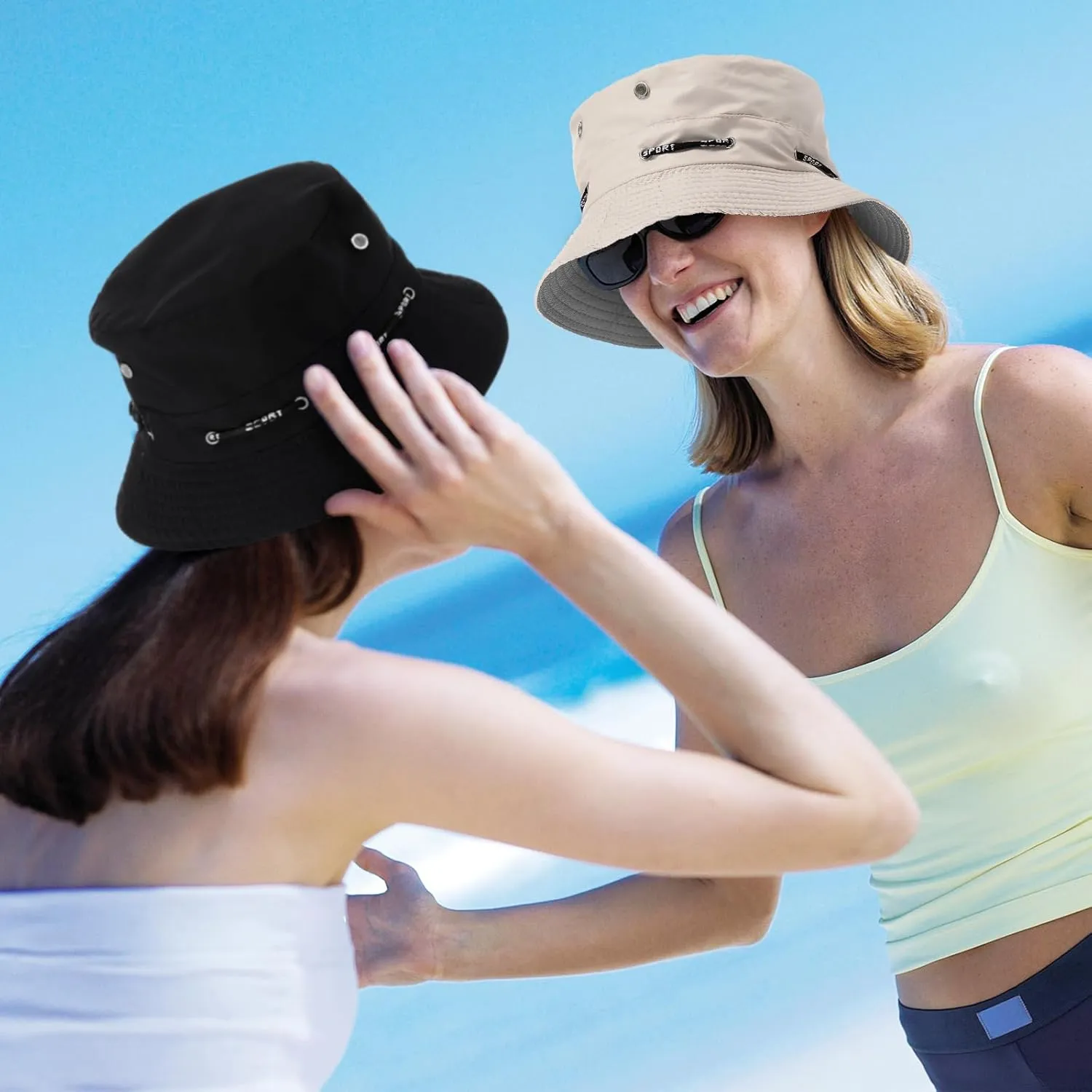 24 Pcs Bucket Hat Bulk for Women Men Adjustable Beach Boonie Sun Hat Summer Outdoor Packable Cap for Hiking Camping