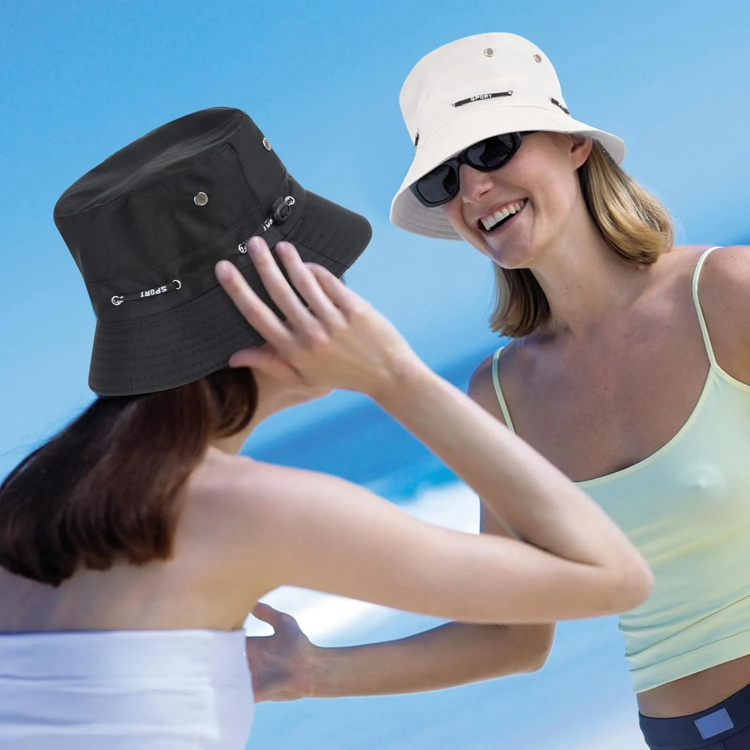 24 Pcs Bucket Hat Bulk for Women Men Adjustable Beach Boonie Sun Hat Summer Outdoor Packable Cap for Hiking Camping