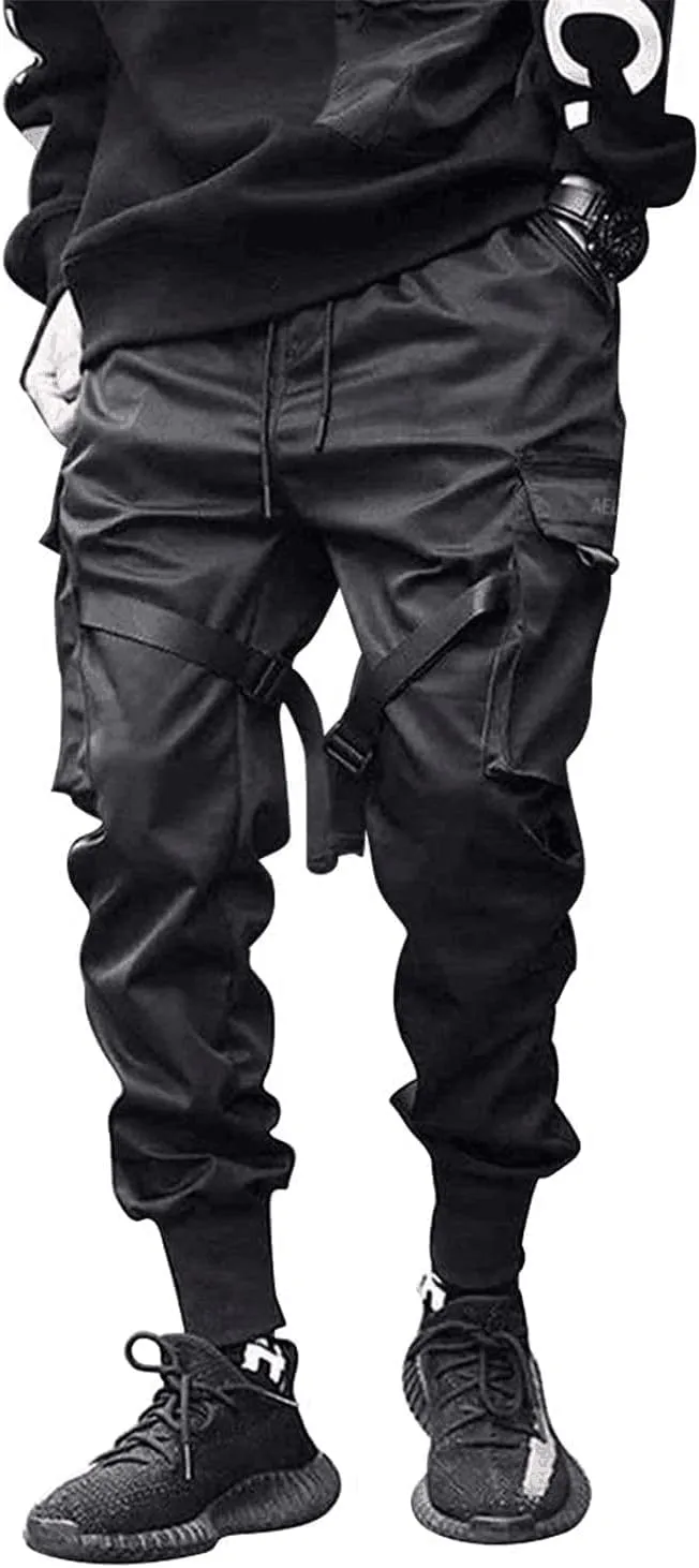 Aelfric Eden Mens Jogger Pants Japanese Cargo Sweatpants Tactical Pant Multi-Pockets Techwear Hip Hop Streetwear