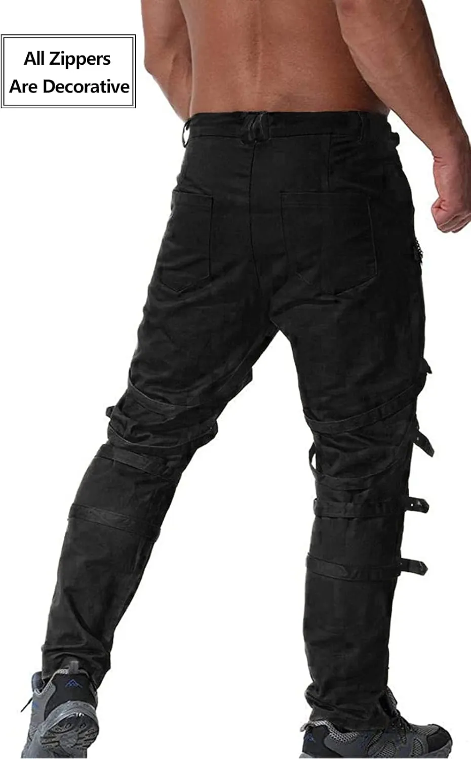 AKARMY Men's Fashion Hiphop Rock Punk Gothic Pants Techwear Sport Hiking Riding Cotton Casual Cargo Pants