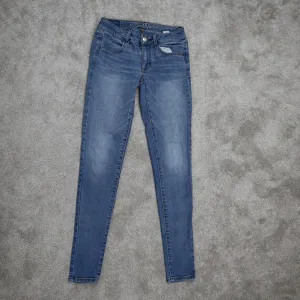 American Eagle Outfitter Womens Super Stretch Jeggings Jeans Blue Size 2 Long