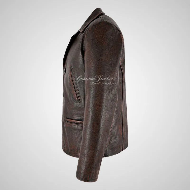 AMERICANA Leather Blazer Vintage Biker Leather Blazer