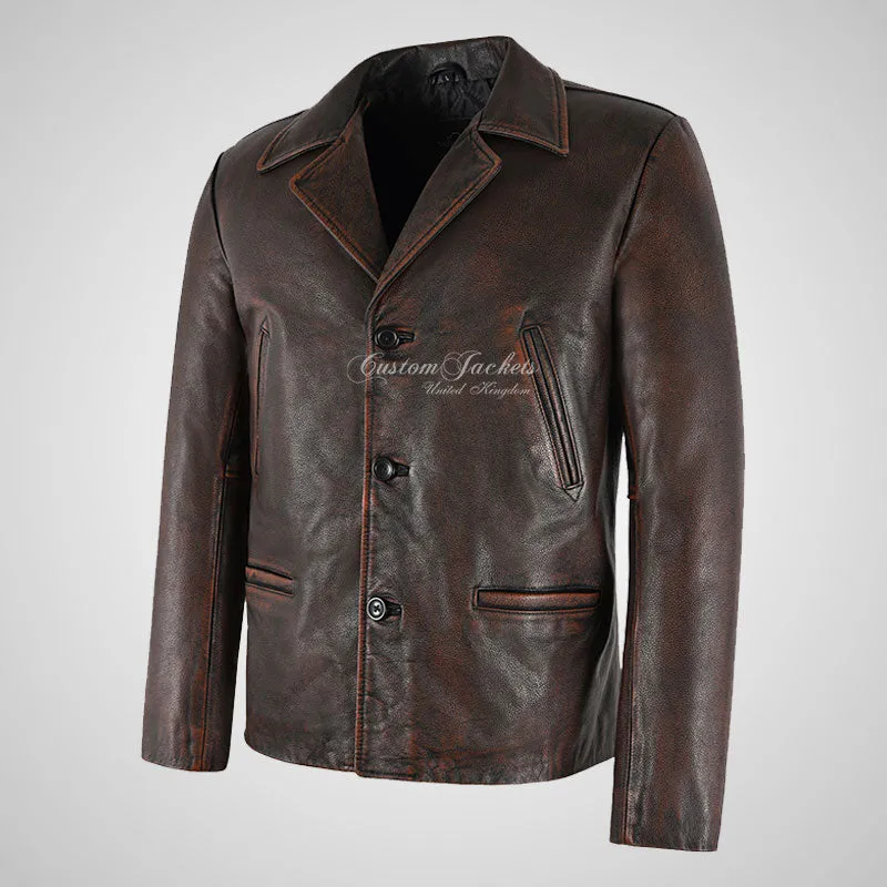 AMERICANA Leather Blazer Vintage Biker Leather Blazer