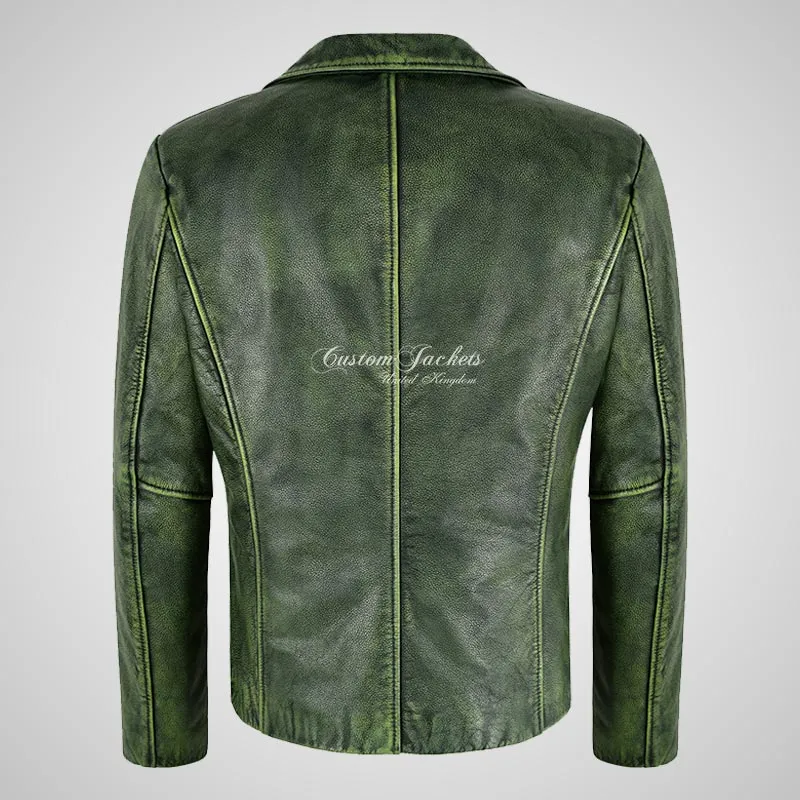 AMERICANA Leather Blazer Vintage Biker Leather Blazer