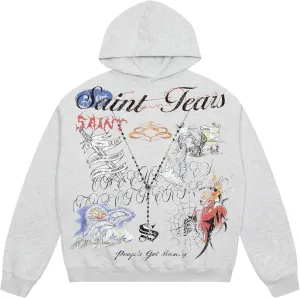 Arnodefrance Men Vintage Washed Graphic Hoodies Printing Graffiti Hoodie Cotton Warm Pullover