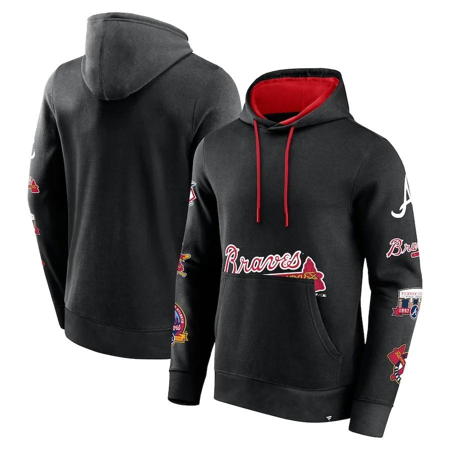 ATLANTA BRAVES MEN'S WILD WINNER PULLOVER HOODED SWEATSHIRT