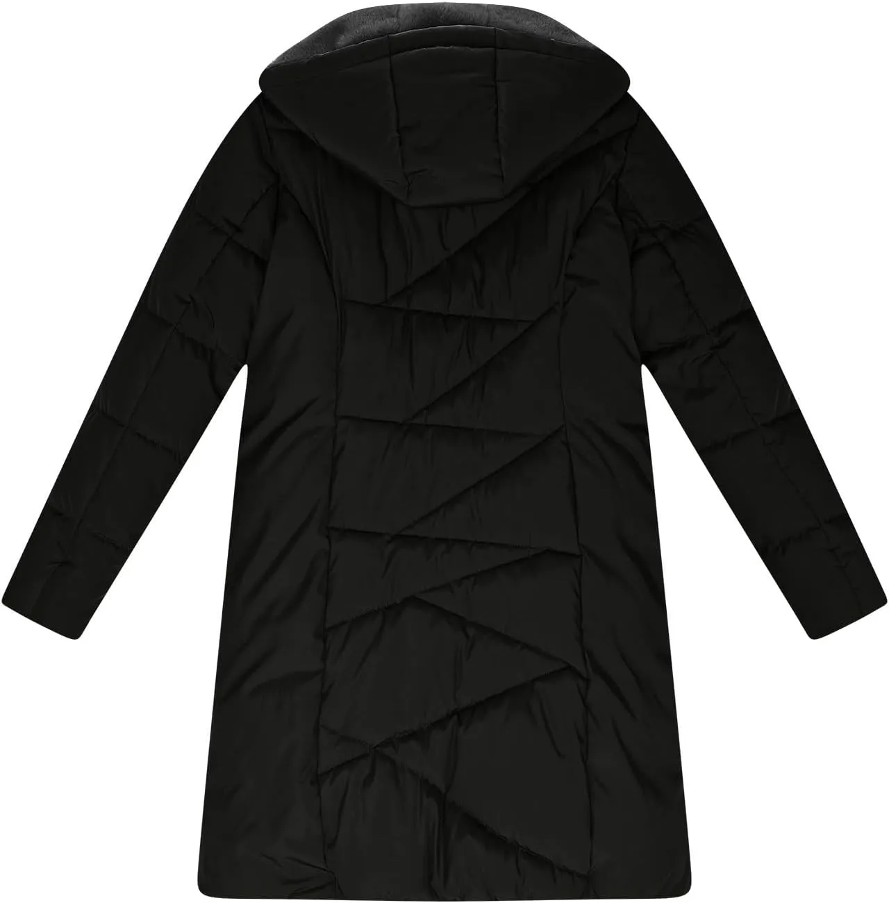 Borniu Women's Hooded Warm Winter Coat Quilted Thicken Puffer Jacket Fleece Lined Down Jacket Outerwear with Pockets