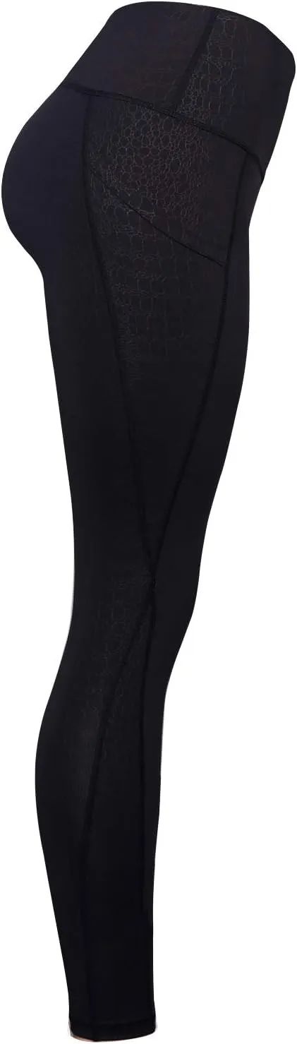 BUBBLELIME 22"/26" Out Pockets High Waist Embossed Pattern Yoga Pants for Women Workout Leggings Tummy Control