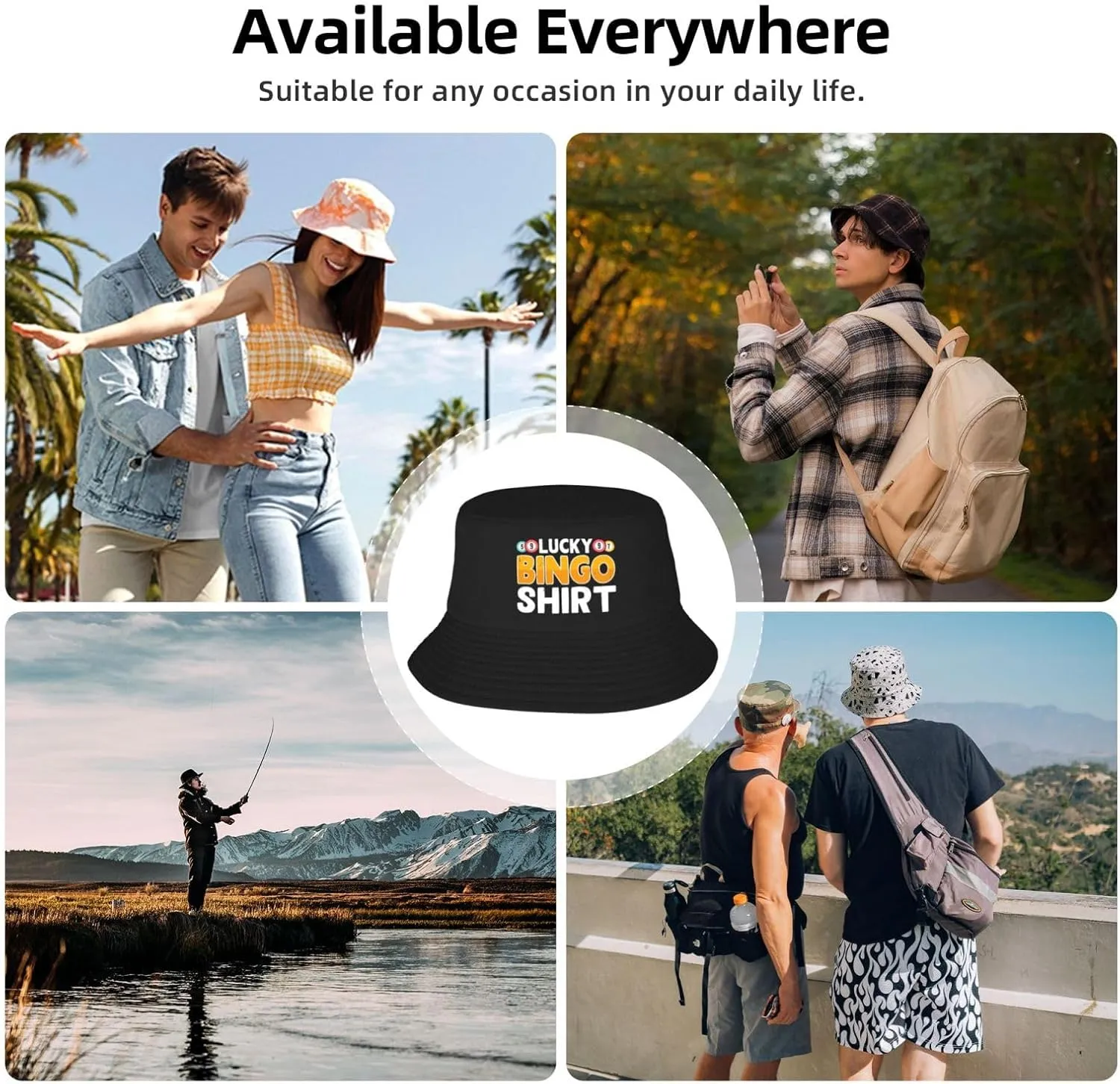 Bucket Hats Fashion Sun Cap Packable Outdoor Fisherman Hat for Women and Men World's Coolest Bingo Caller Bucket Hats