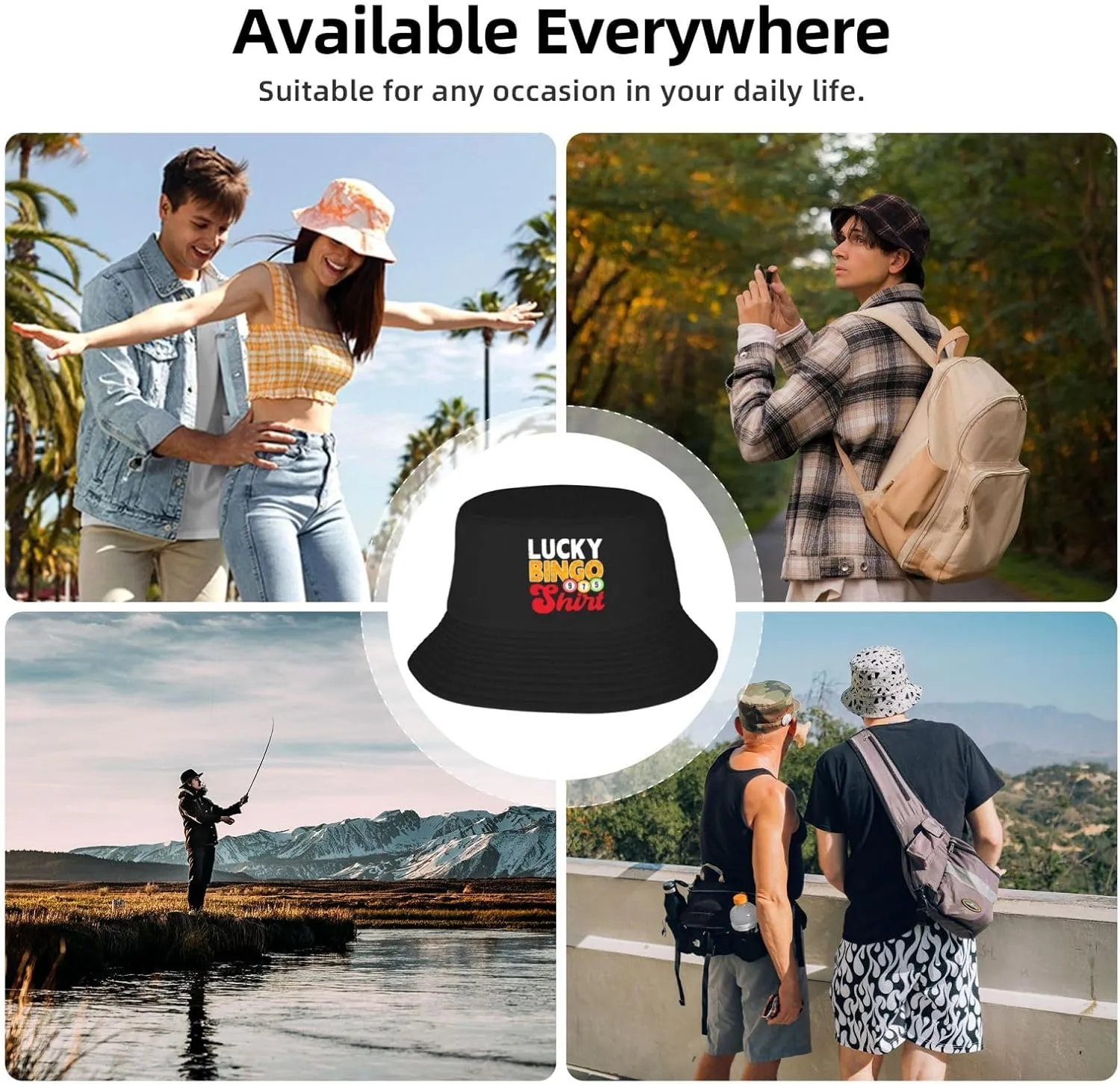 Bucket Hats Fashion Sun Cap Packable Outdoor Fisherman Hat for Women and Men World's Coolest Bingo Caller Bucket Hats