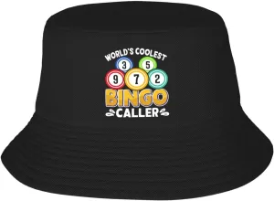 Bucket Hats Fashion Sun Cap Packable Outdoor Fisherman Hat for Women and Men World's Coolest Bingo Caller Bucket Hats