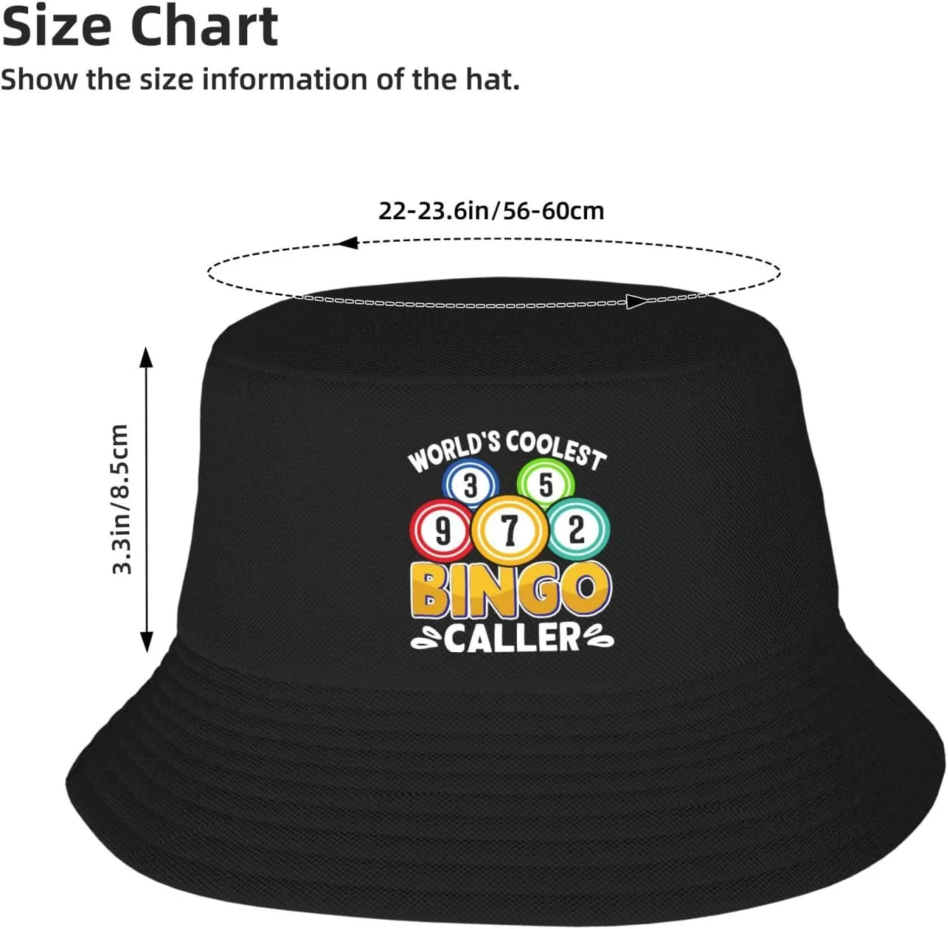 Bucket Hats Fashion Sun Cap Packable Outdoor Fisherman Hat for Women and Men World's Coolest Bingo Caller Bucket Hats