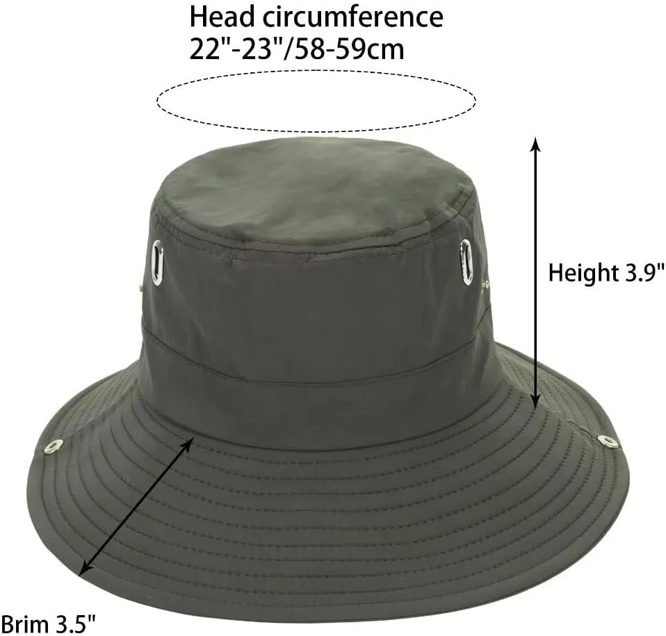 Bucket-Hats Sun-Protection Wide-Brim for Men - Beach-Sun-Hat Lightweight with Square-Shaped Metal Vents for Fishing,Travel
