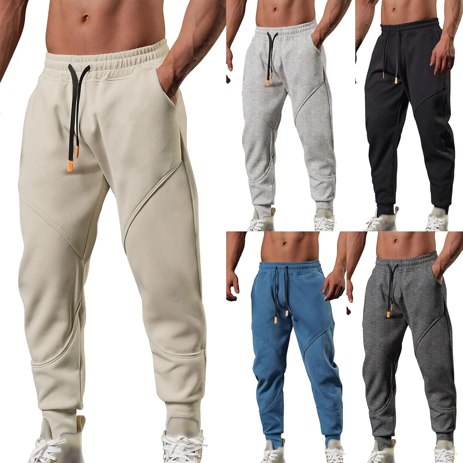 Cargo Pants for Men Relaxed Fit Mens Cargo Pants Fleece Lined with Pockets Cargo Pants for Men Lightweight Sweatpants