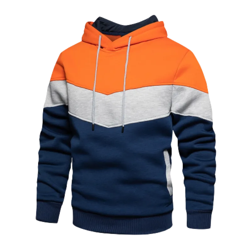 Casual Streetwear Style Men's Autumn Winter Patchwork Hoodies and Sportswear Sweatshirts for Warmth and Comfort