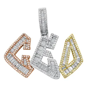 CEO Sharp Baguette 3 Tone VVS CZ Iced Out Pendant