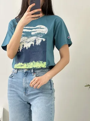 Champion Classic Graphic T-shirt Nifty Turquoise GT23H 586ZWA 3LW