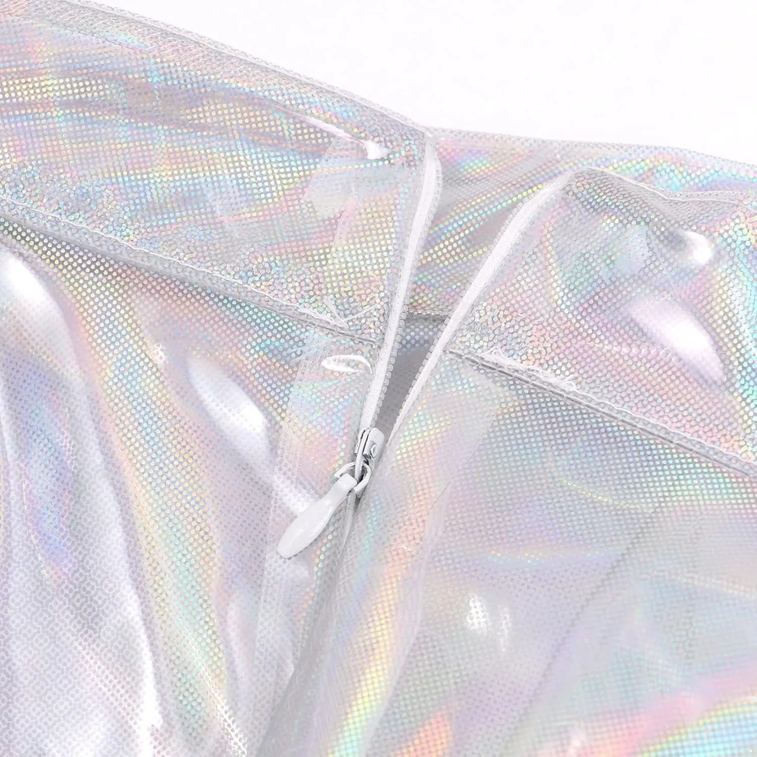 CHICTRY Women's PVC Transparent Pleated Mini Skirts Bodycon Rave Festival Skirts Sheer Glossy Shiny