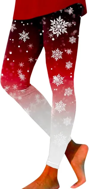 Christmas Leggings for Women Plus Size Women's Christmas Leggings Tights Gradient Gnomes Graphic Printed Yoga Pants