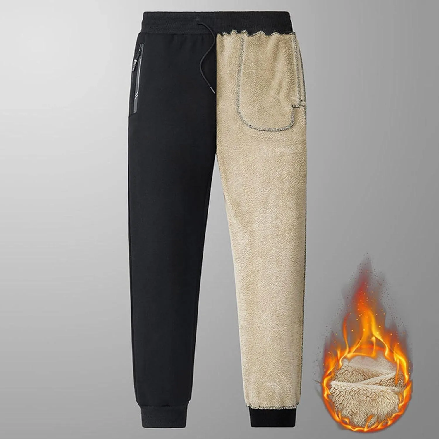 Cinch Bottom Sweatpants for Women with Pockets Sherpa Fleece Lined Loose Fit Drawstring Joggers Pants Running Trousers Baggy