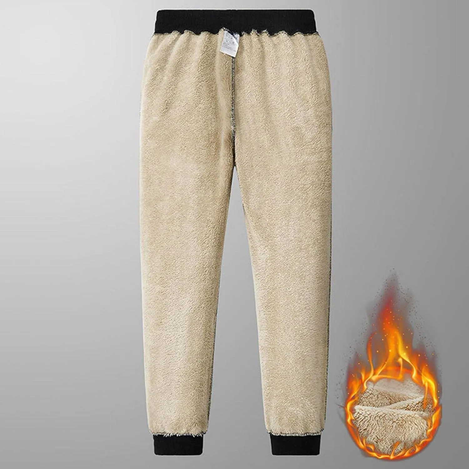 Cinch Bottom Sweatpants for Women with Pockets Sherpa Fleece Lined Loose Fit Drawstring Joggers Pants Running Trousers Baggy