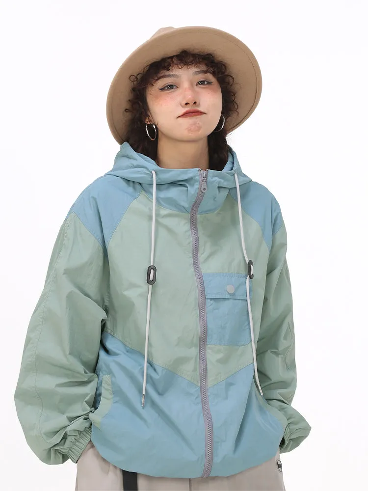 Color Block Hooded Windbreaker