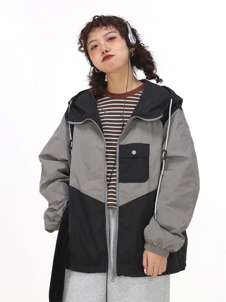 Color Block Hooded Windbreaker