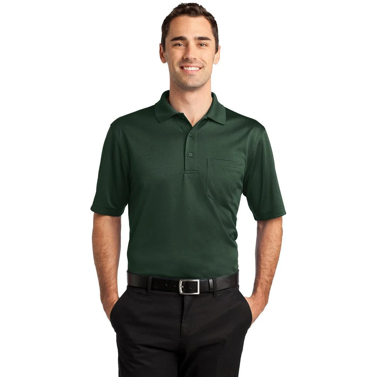 CornerStone Men's Dark Green Select Snag-Proof Pocket Polo