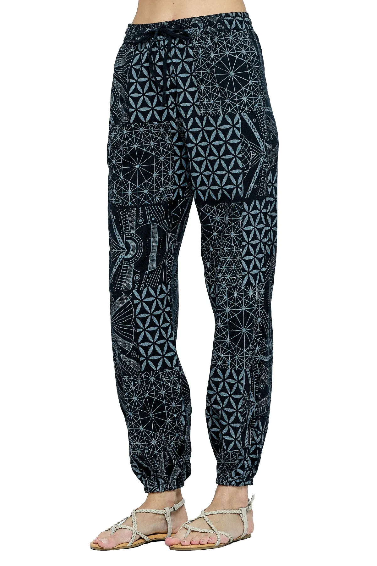 Cream Jogger Pants Sacred Geometry
