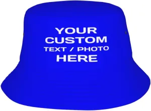 Custom Bucket Hats for Women Men Personalized Sun Hat Fisherman Cap for Summer Travel Beach Design with Text Photo Logo