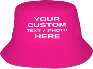 Custom Bucket Hats for Women Men Personalized Sun Hat Fisherman Cap for Summer Travel Beach Design with Text Photo Logo