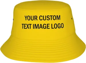 Custom Bucket Hats, Personalized Bucket Hat, Custom Summer Hats for Men Women, Reversible Beach Sun Cap Customized Hat