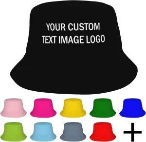Custom Bucket Hats, Personalized Bucket Hat, Custom Summer Hats for Men Women, Reversible Beach Sun Cap Customized Hat