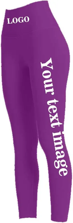 Custom Workout Leggings - Design Your Own Yoga Pants - Add Your Text Images Compression Leggings