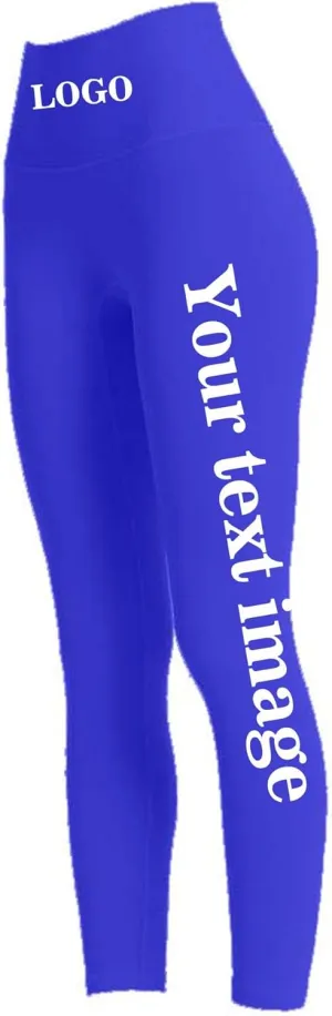 Custom Workout Leggings - Design Your Own Yoga Pants - Add Your Text Images Compression Leggings