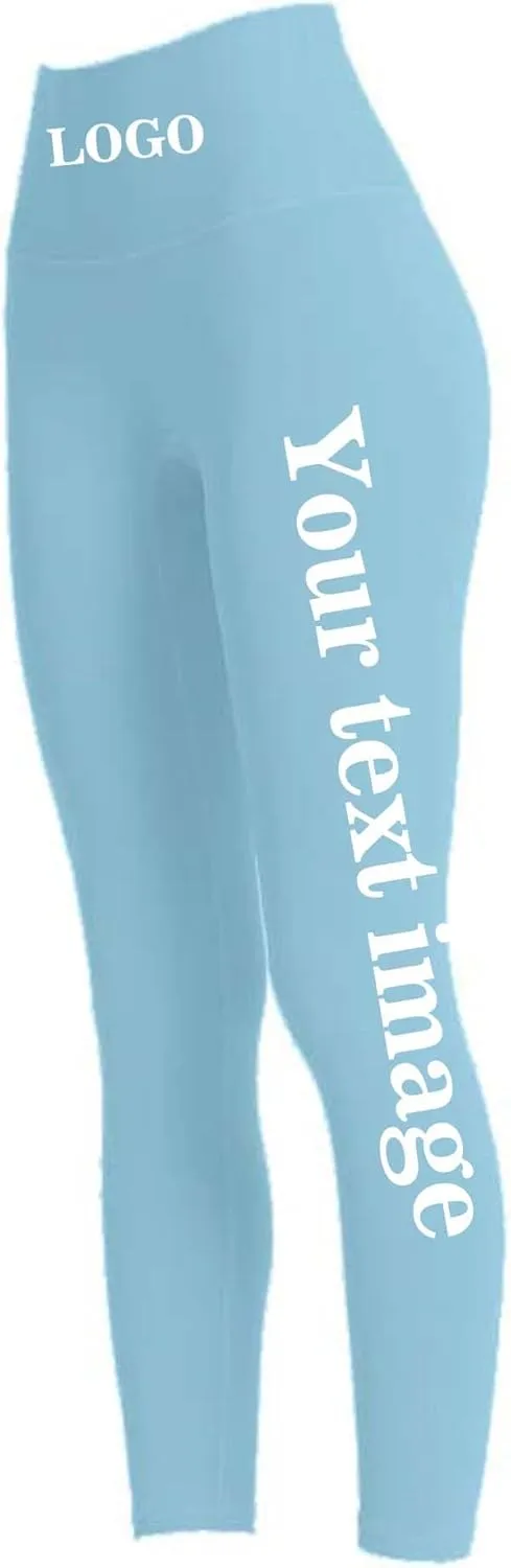 Custom Workout Leggings - Design Your Own Yoga Pants - Add Your Text Images Compression Leggings