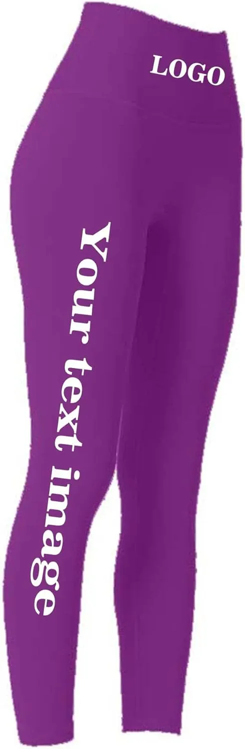 Custom Workout Leggings - Design Your Own Yoga Pants - Add Your Text Images Compression Leggings