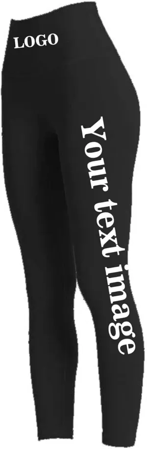 Custom Workout Leggings - Design Your Own Yoga Pants - Add Your Text Images Compression Leggings