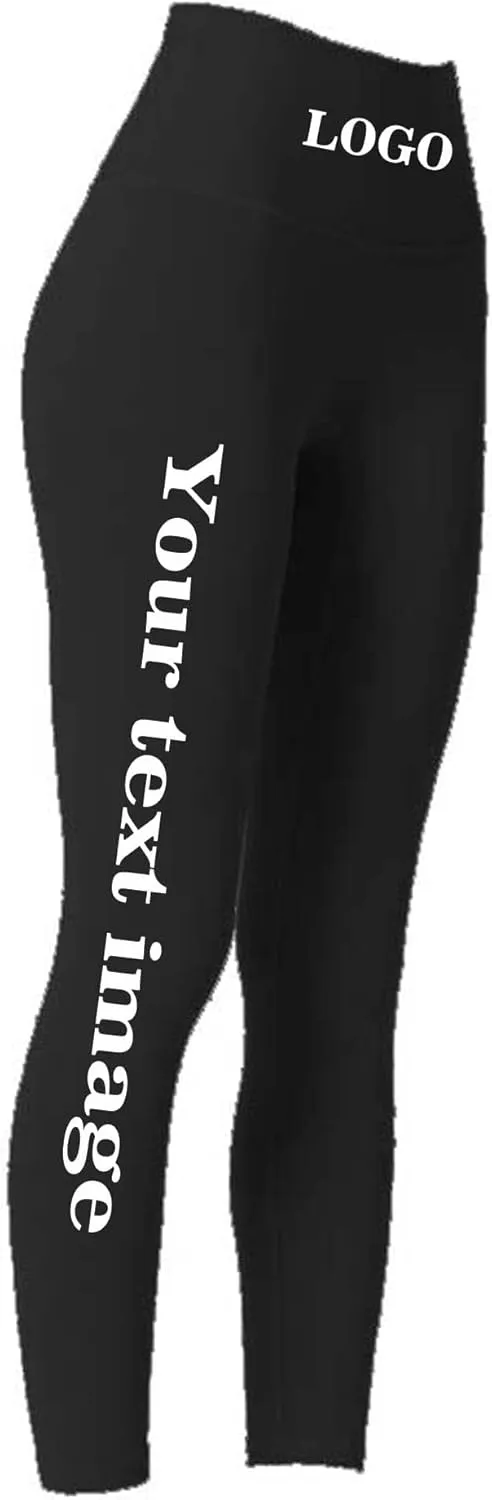 Custom Workout Leggings - Design Your Own Yoga Pants - Add Your Text Images Compression Leggings