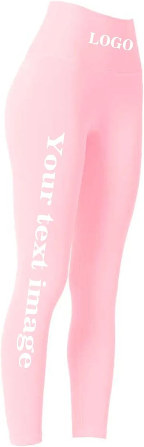 Custom Workout Leggings - Design Your Own Yoga Pants - Add Your Text Images Compression Leggings
