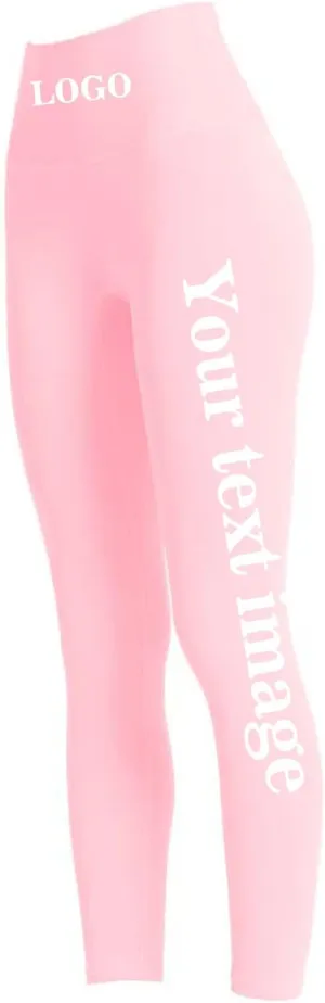 Custom Workout Leggings - Design Your Own Yoga Pants - Add Your Text Images Compression Leggings