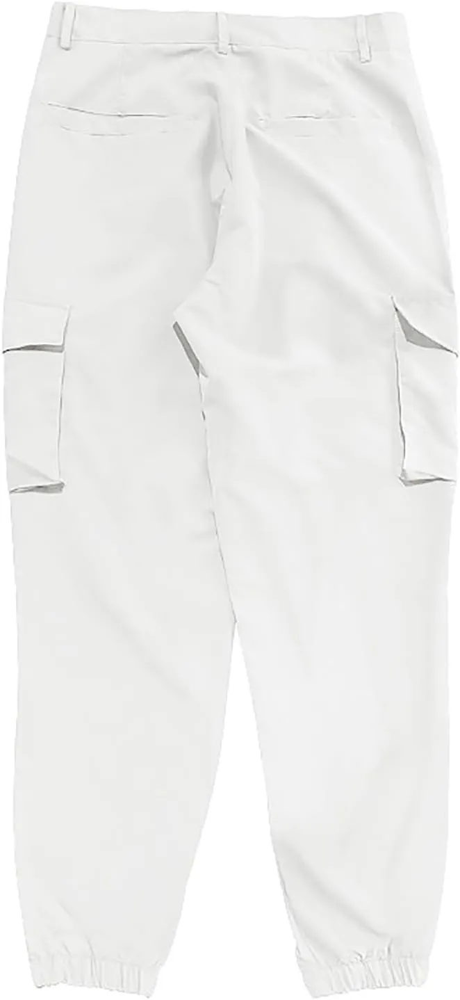 Dgoopd Straight Leg Cargo Pants Men Drawstring Elastic Waist Casual Cargo Pant Mens Cargo Work Pants with Multi Pocket