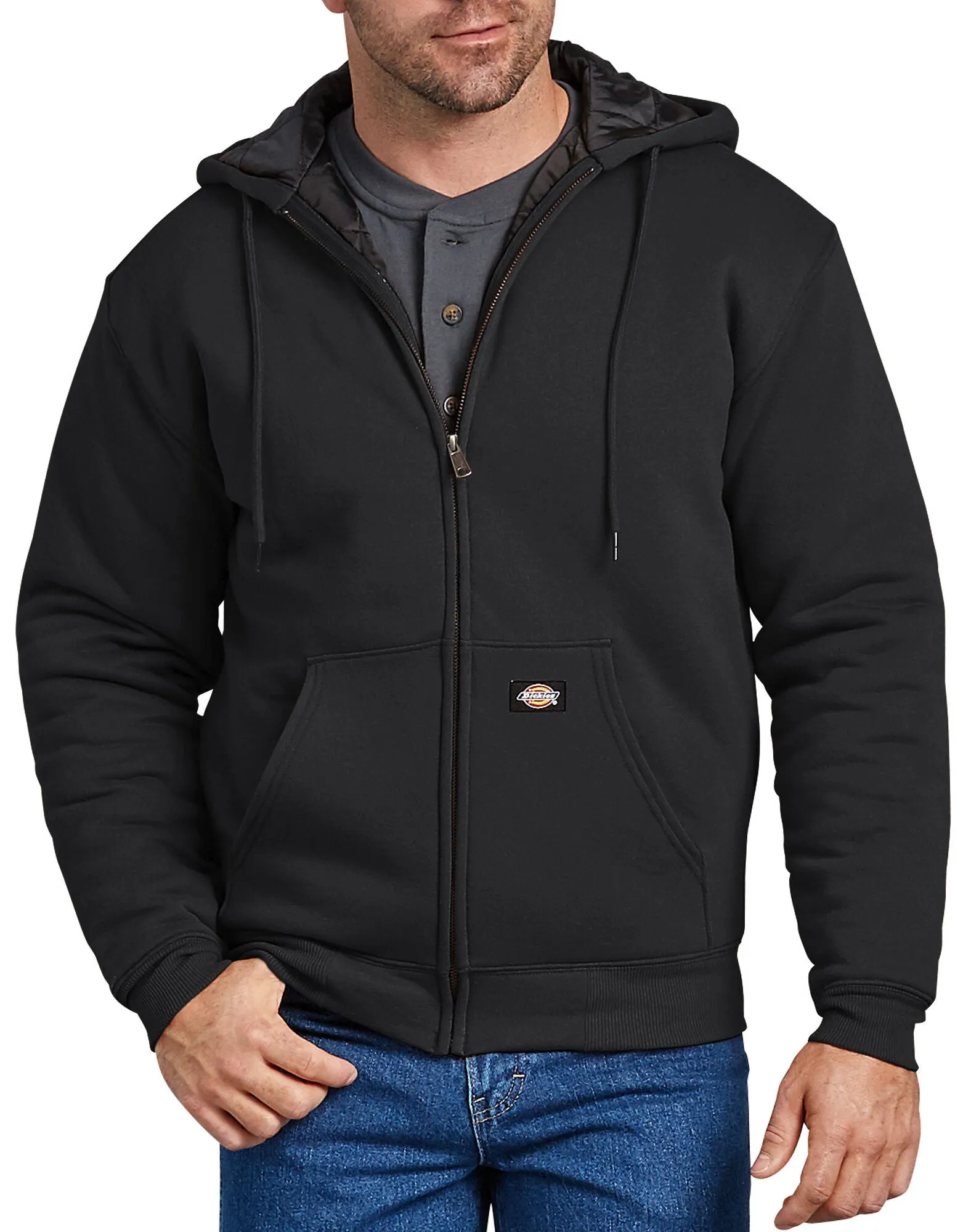 Dickies Men's TW394 Heavyweight Quilted Fleece Zip Up Hoodie