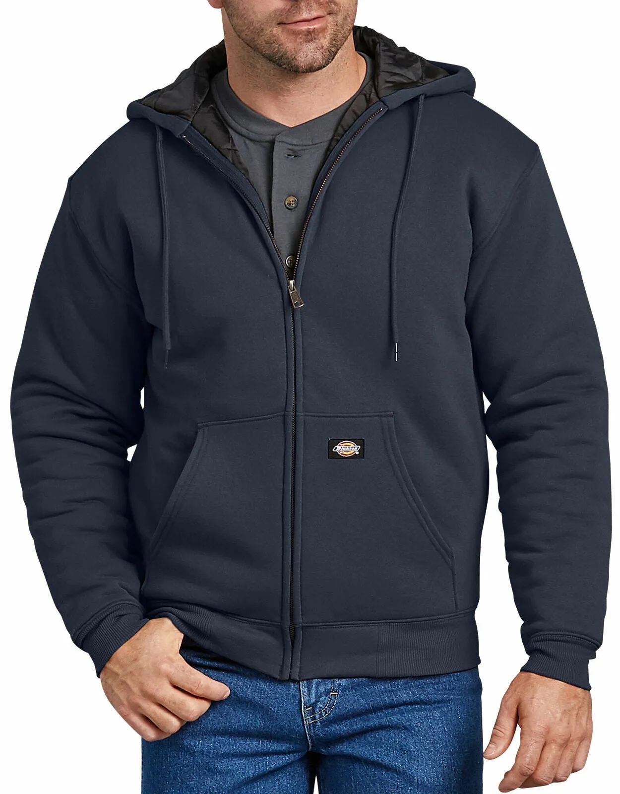 Dickies Men's TW394 Heavyweight Quilted Fleece Zip Up Hoodie
