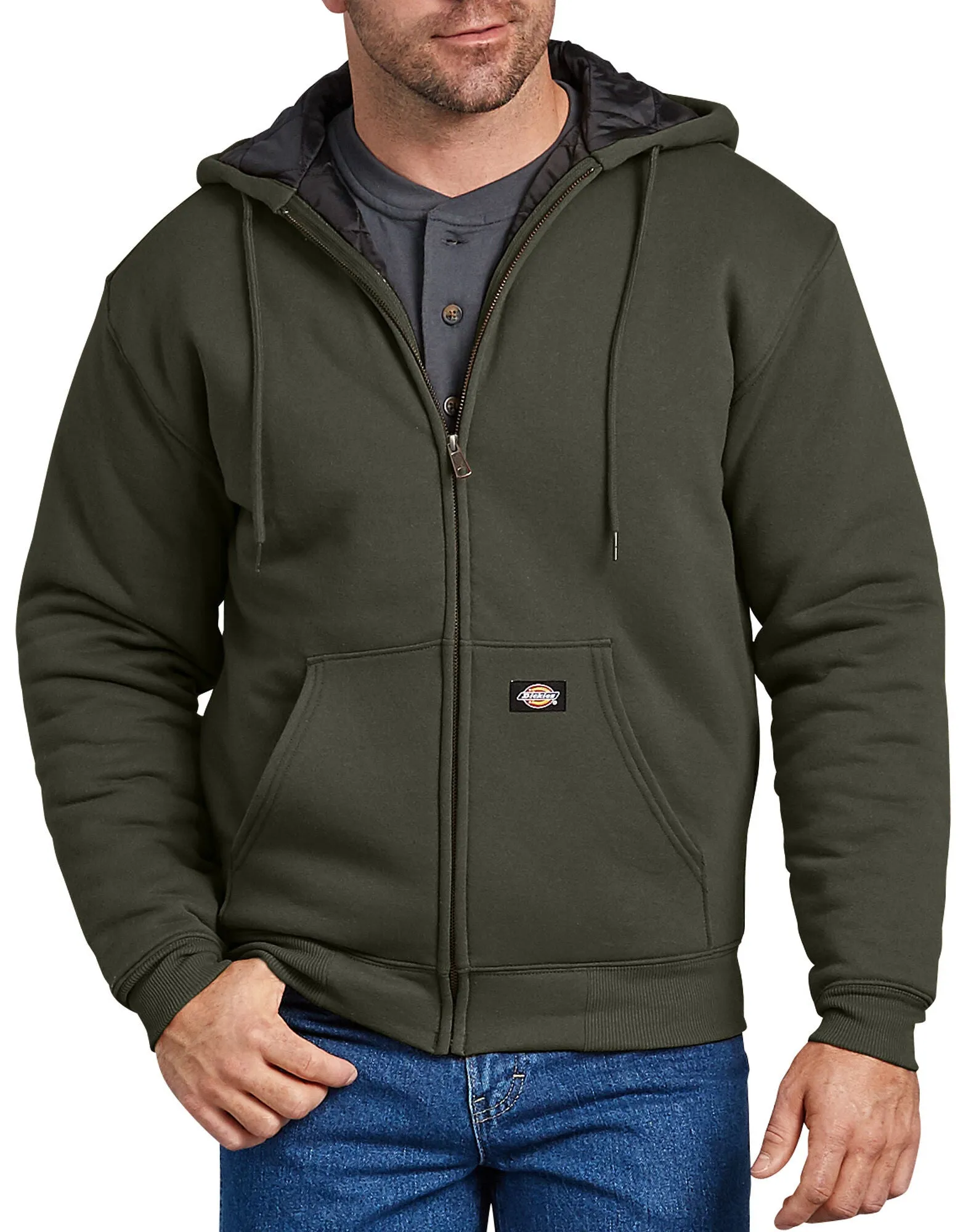 Dickies Men's TW394 Heavyweight Quilted Fleece Zip Up Hoodie