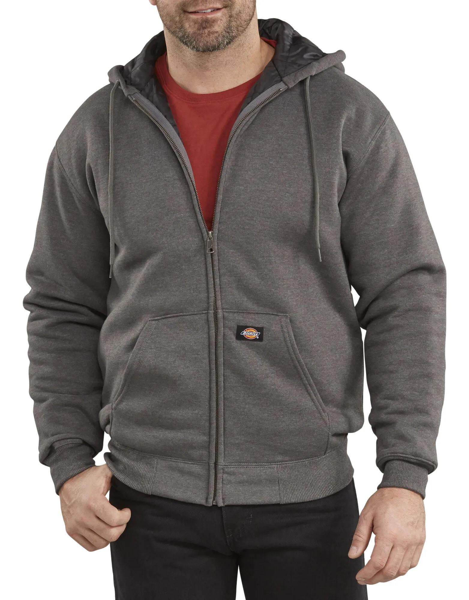Dickies Men's TW394 Heavyweight Quilted Fleece Zip Up Hoodie