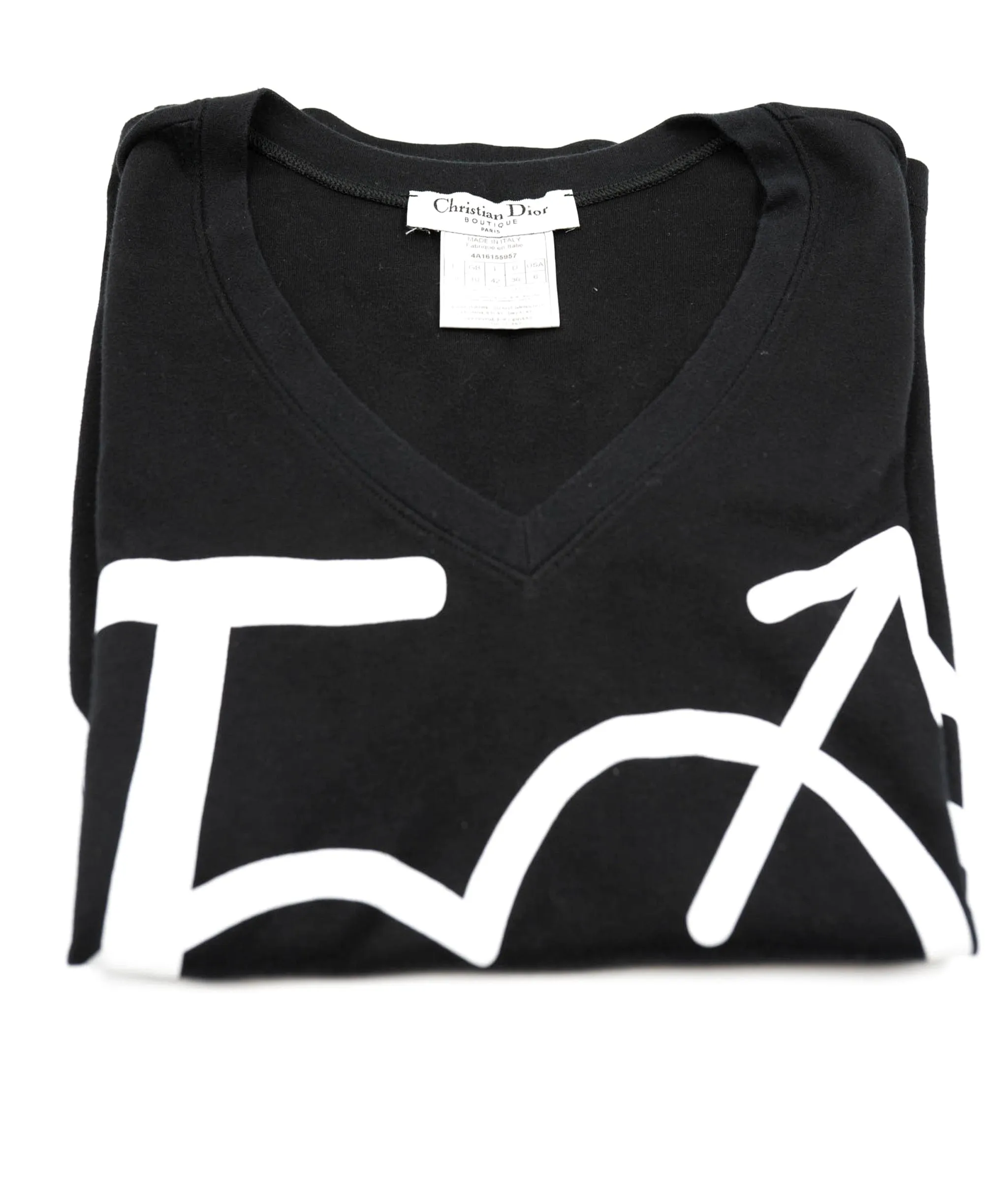 Dior Heart Logo V-neck T-shirt Black ASL4504